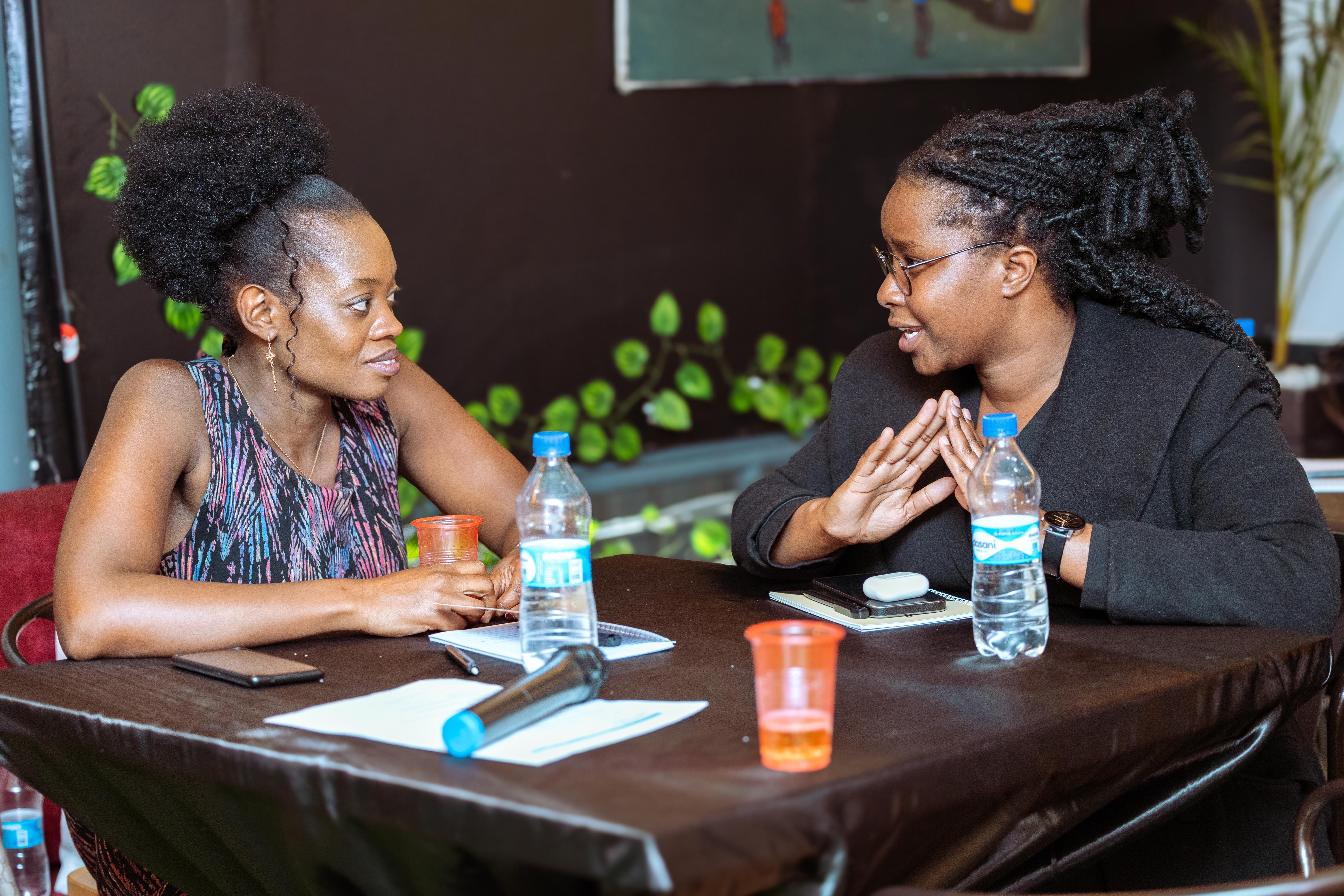 Attendees at a Career Café event